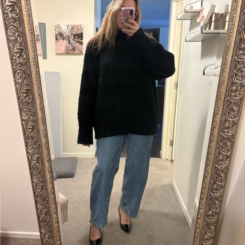 Oversized Black Knit Sweater